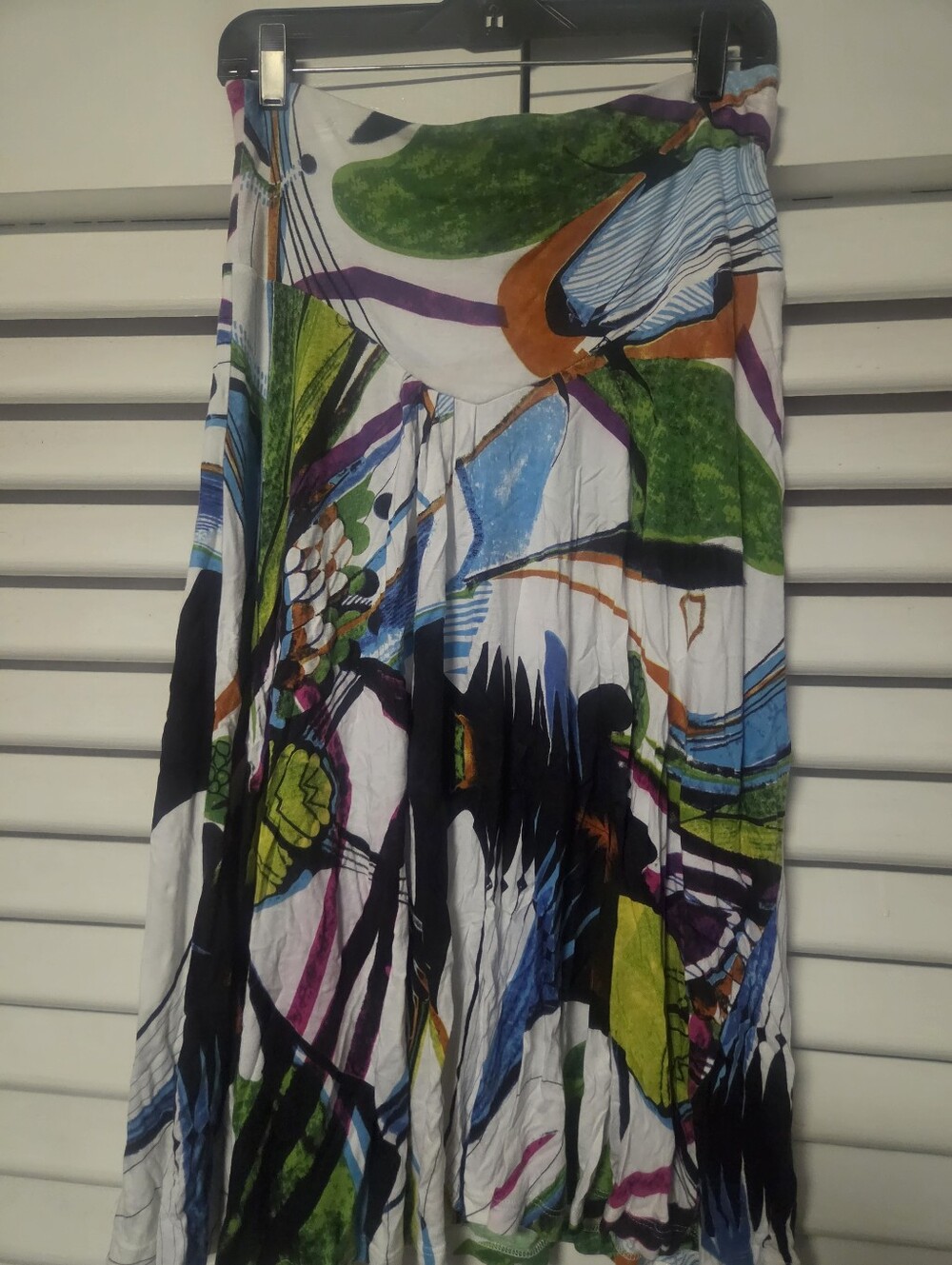 Vibrant Abstract Maxi Skirt - Multicolor